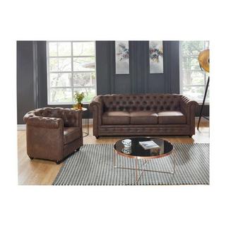 Vente-unique Couchgarnitur 3+1 CHESTERFIELD Microfaser VintageLook  