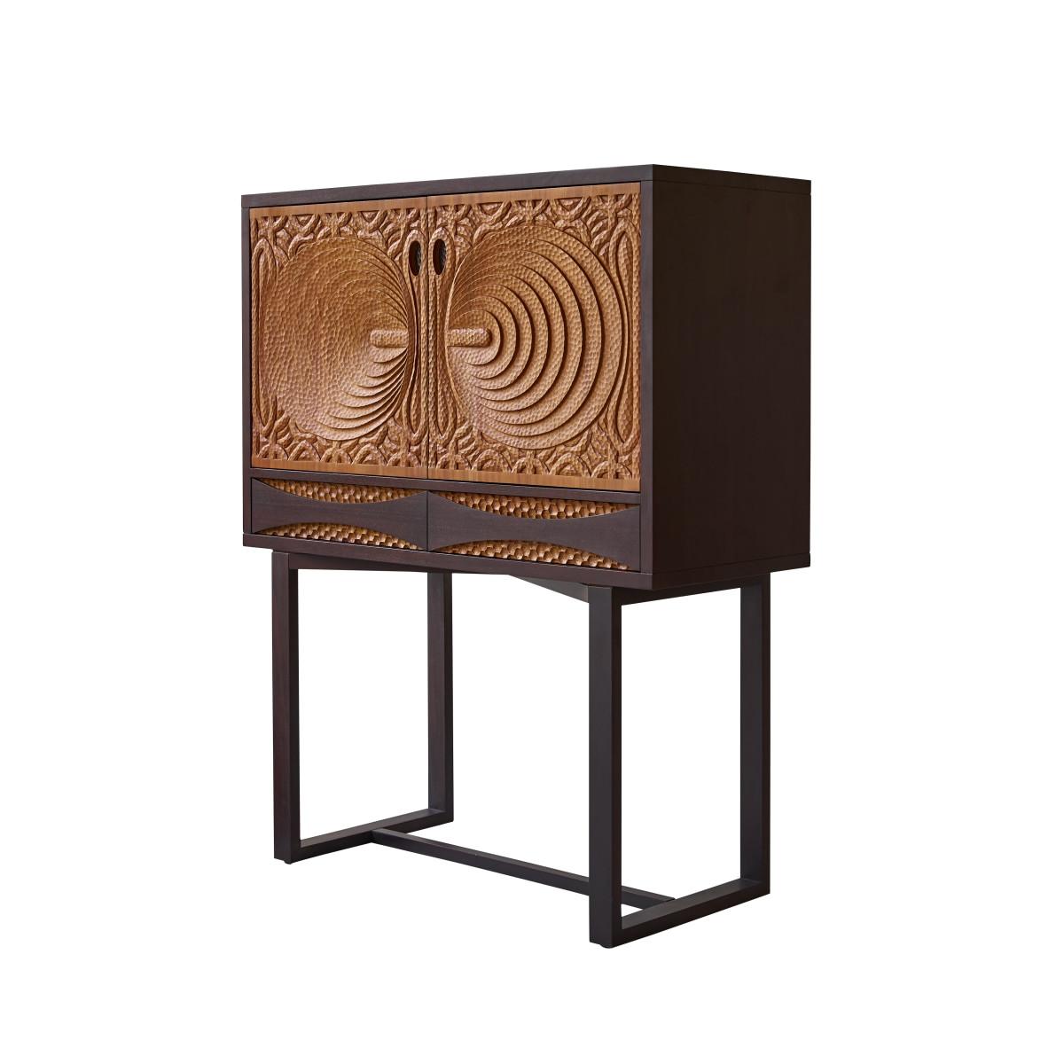 Image of Anrichte Aus Massivem Mahagoniholz 120 Cm Frida Unisex Braun Medium ONE SIZE