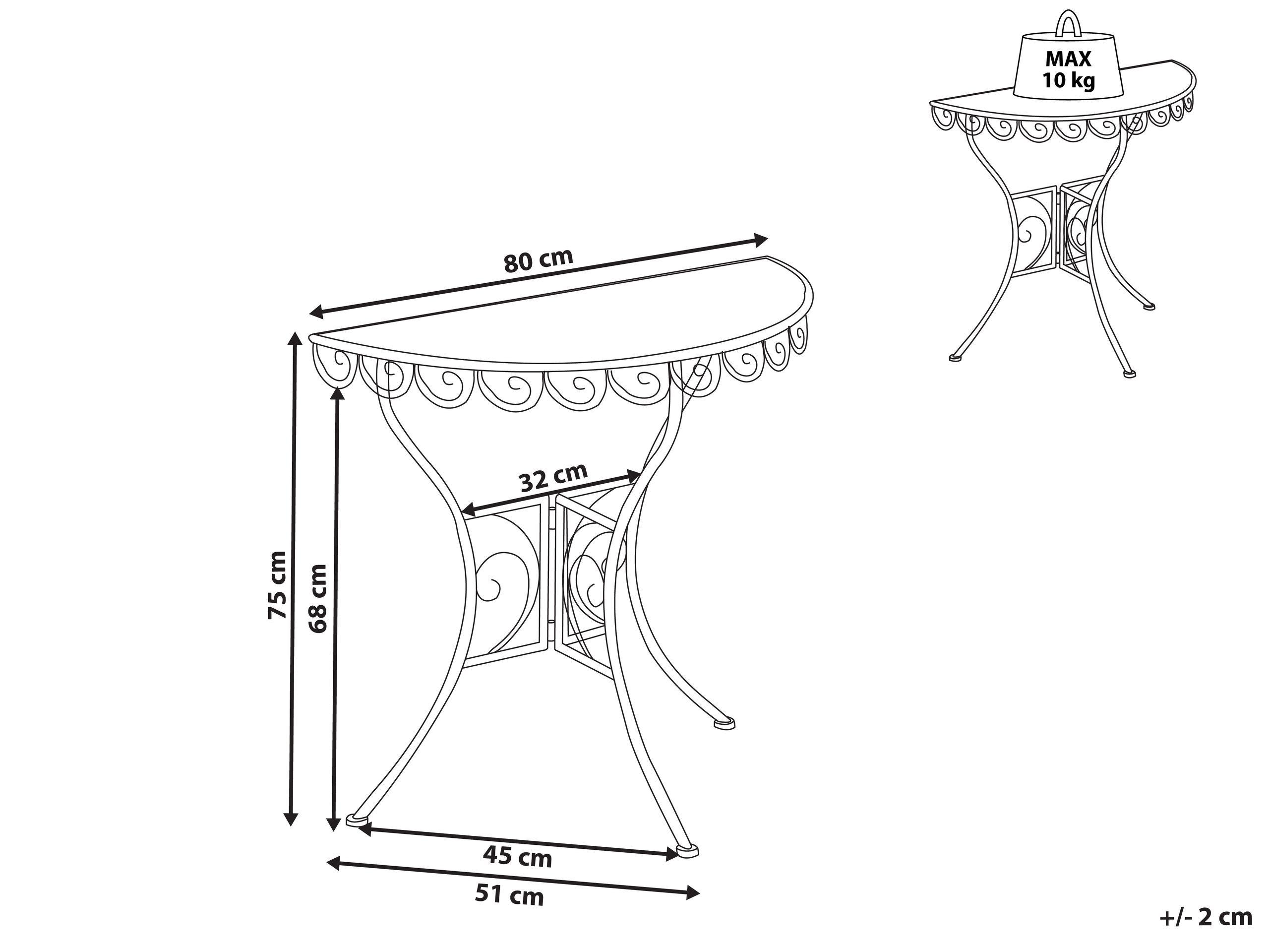 Beliani Table bistrot en Métal Rétro JUINA  