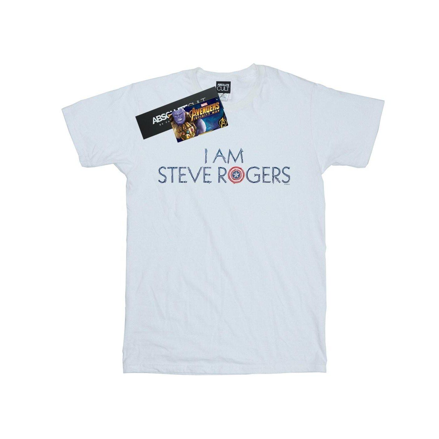 Image of Avengers Infinity War I Am Steve Rogers Tshirt Damen Weiss M