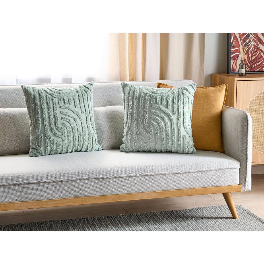 Beliani Lot de 2 coussins décoratifs en Coton  TELLIMA  