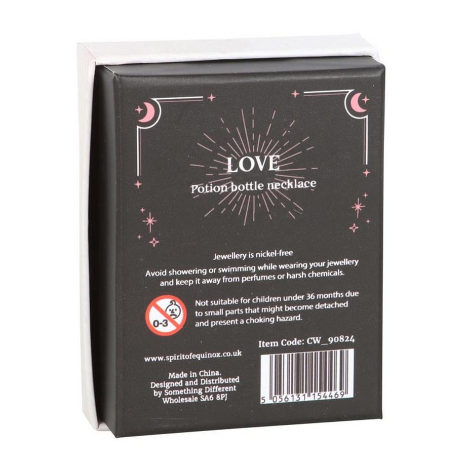 Something Different  Love Quarzo Rosa Bottiglia Di Pozione Collana 