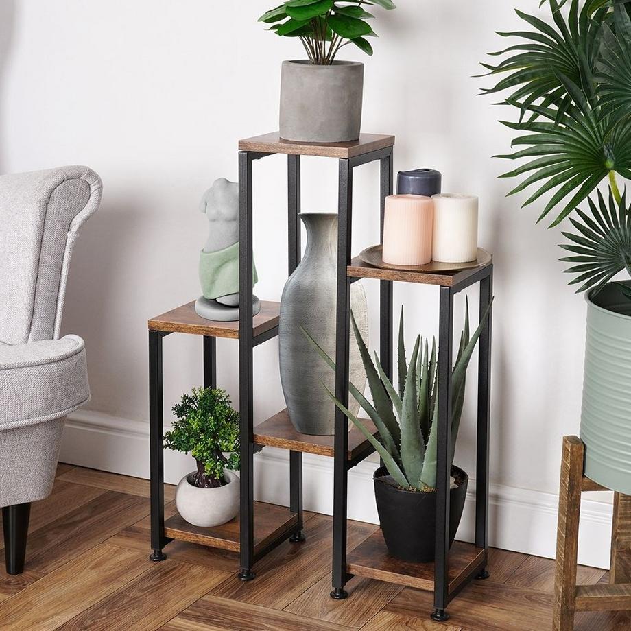 B2X  Metall-Blumenständer mit 6 Ebenen im Industriestil 