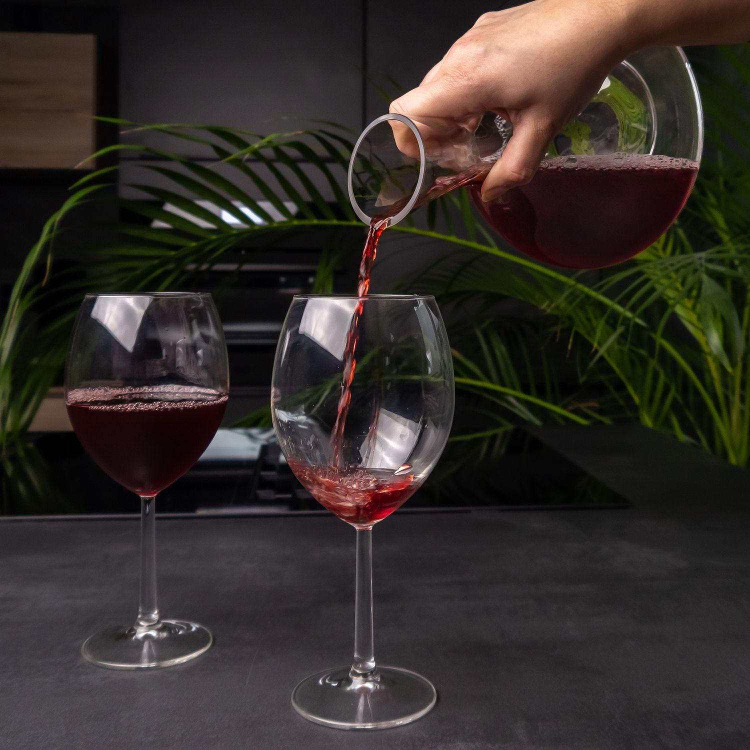 Intirilife Glas Karaffe  für Rotwein mit Reinigungsperlen  