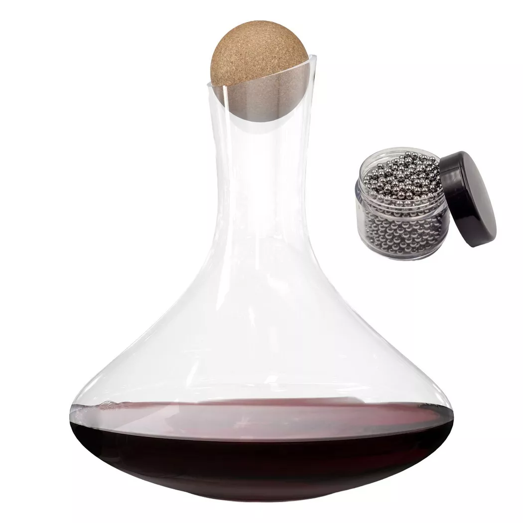 Glas Karaffe  für Rotwein mit Reinigungsperlen -  Esszimmer 1.8L
