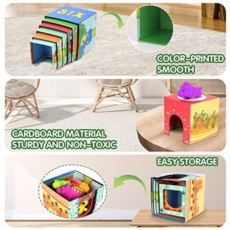 Activity-board  Spielzeug, motorische Fähigkeiten Spielzeug Stapeln Würfel und Stapeln Turm enthält Dinosaurier 