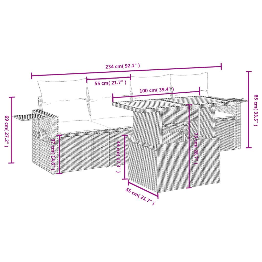 VidaXL Ensemble de canapés de jardin rotin synthétique  