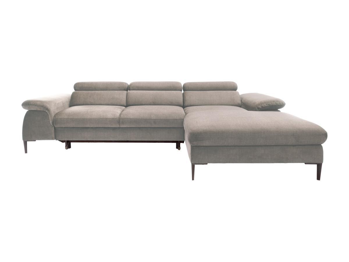 PASCAL MORABITO Ecksofa mit Schlaffunktion - Ecke rechts - Samt - Taupe - SEPINA von Pascal Morabito  