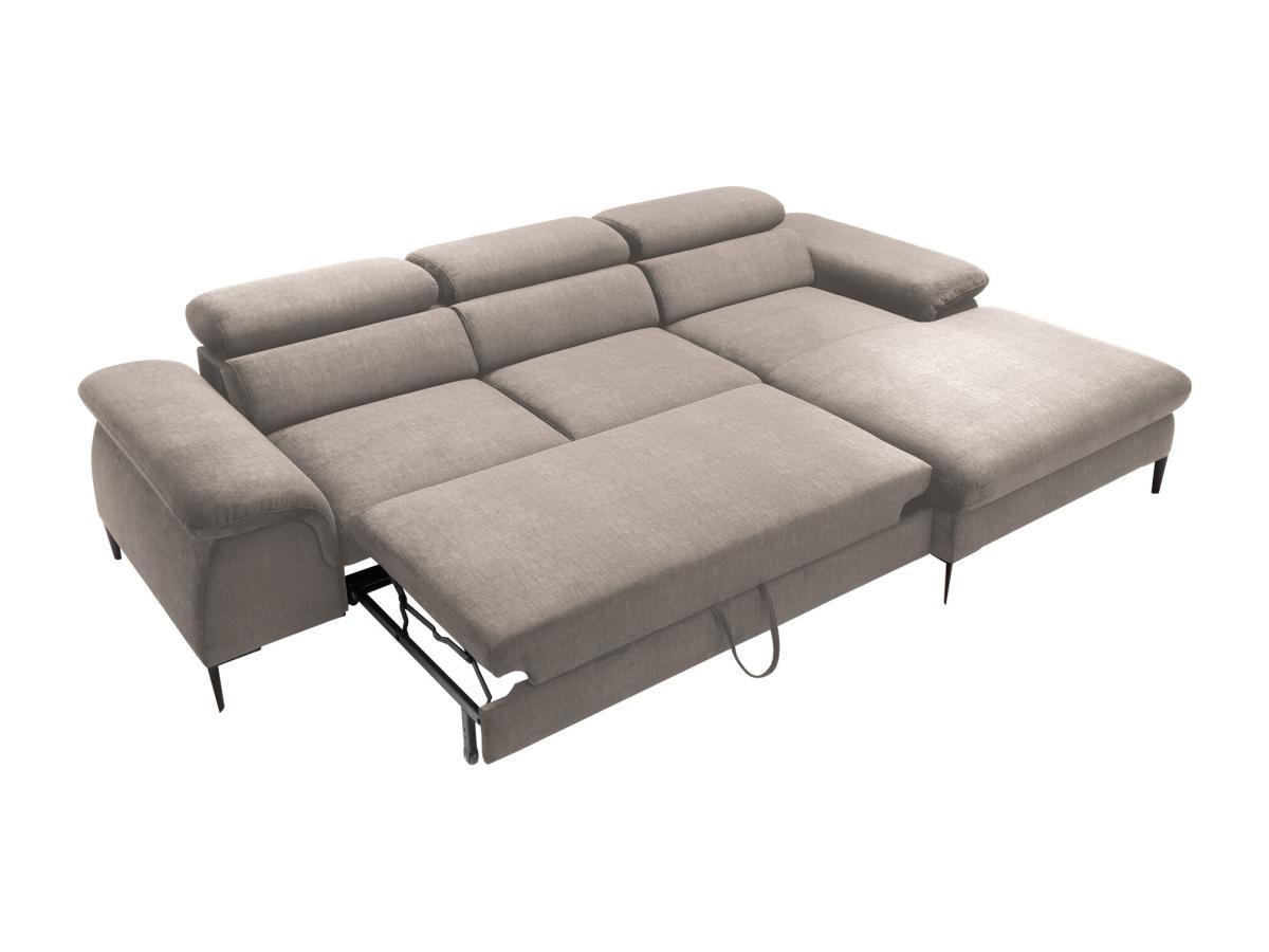 PASCAL MORABITO Ecksofa mit Schlaffunktion - Ecke rechts - Samt - Taupe - SEPINA von Pascal Morabito  