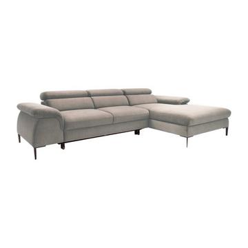 Ecksofa mit Schlaffunktion - Ecke rechts - Samt - Taupe - SEPINA von Pascal Morabito