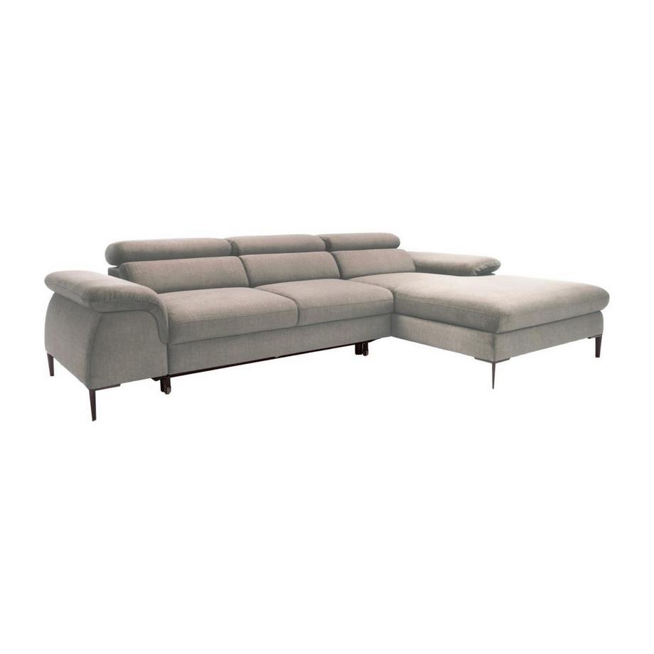 Ecksofa mit Schlaffunktion - Ecke rechts - Samt - Taupe - SEPINA von Pascal Morabito