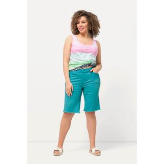 Ulla Popken  Bermuda avec ourlet effiloché et taille élastique 