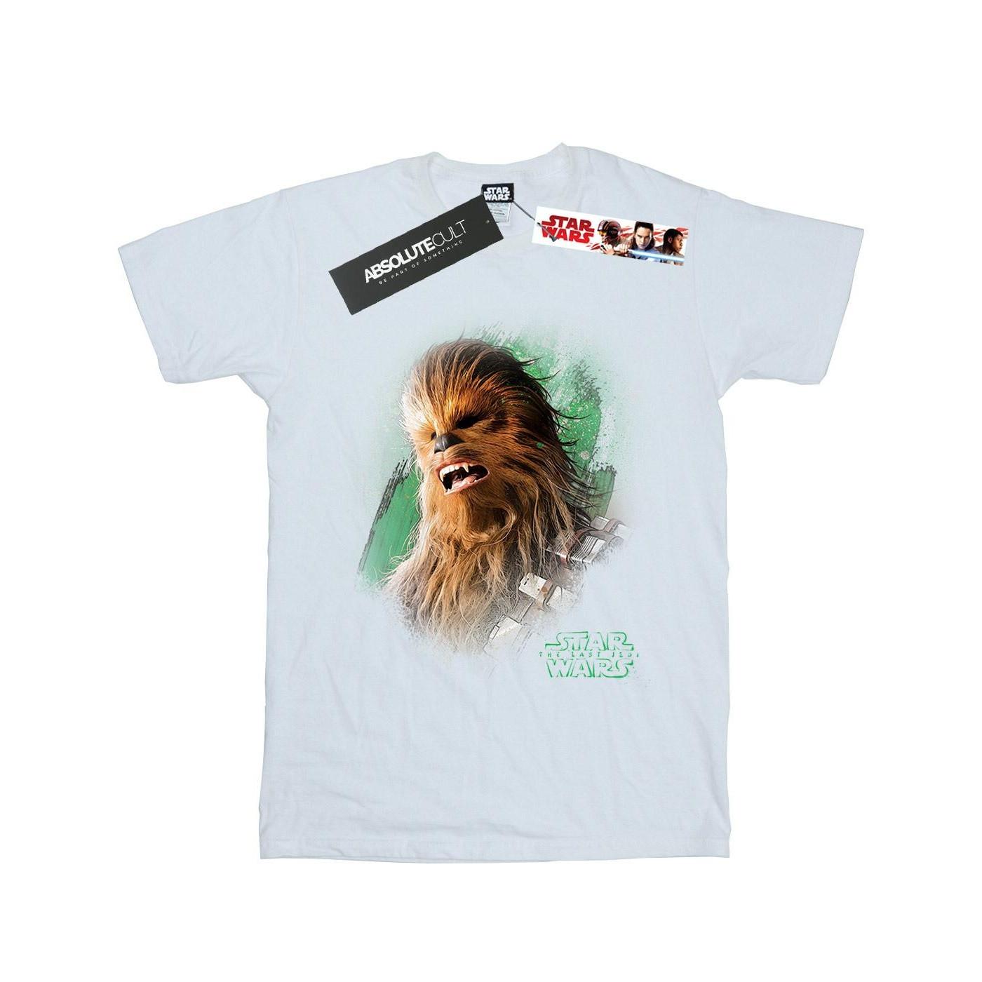Image of The Last Jedi Chewbacca Brushed Tshirt Damen Weiss M
