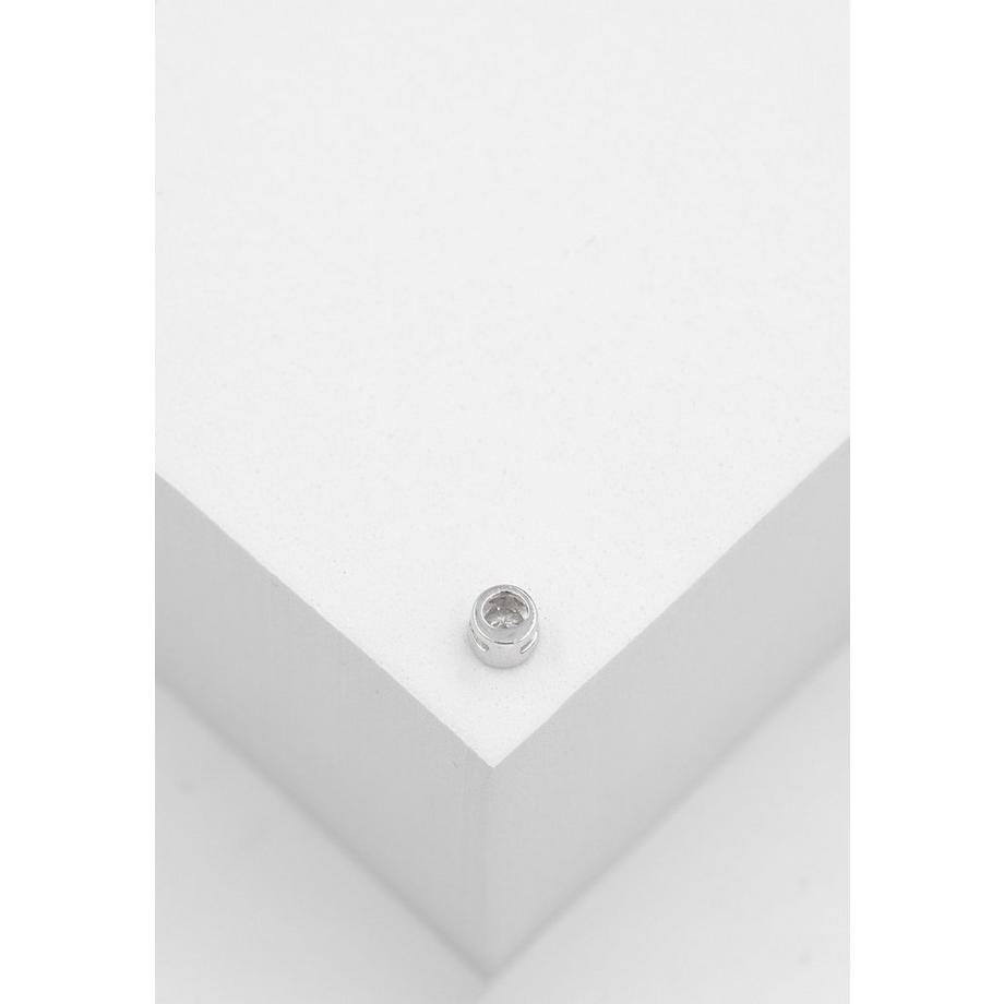 MUAU Schmuck  Solitär Anhänger Zargenfassung Weissgold 750 Diamant 0.15ct. 5x5mm 