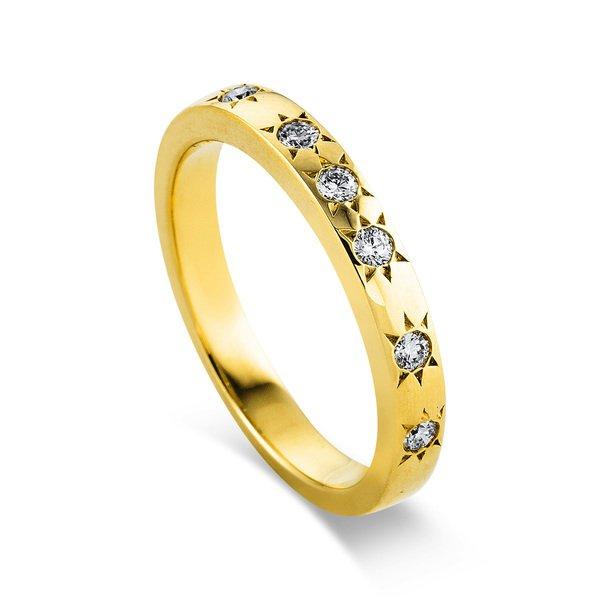 Image of Ring 750/18k Gelbgold Diamant 0.2ct. Damen Gelbgold 54