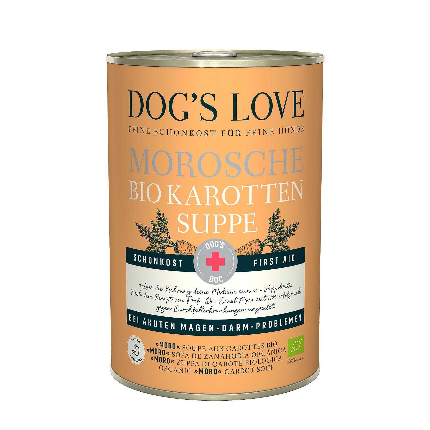 Dog's Love  nourriture allégée soupe aux carottes Morosche BIO 