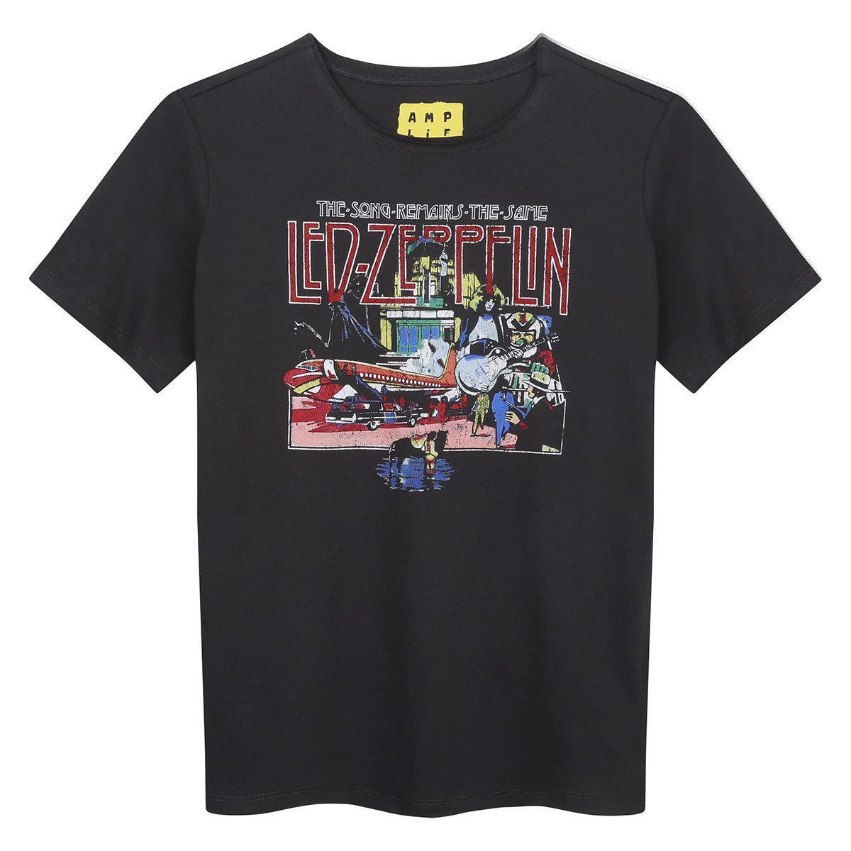 Image of The Song Remains The Same Tshirt Damen Charcoal Black 140