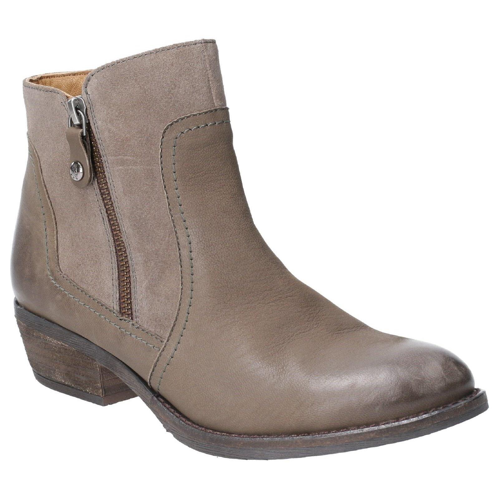 Image of Stiefeletten Isla Zip Up, Leder Damen Khaki 36