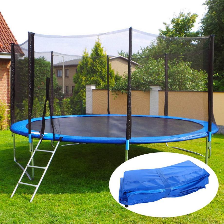 Pricenet  Blaue Federabdeckung für Trampolin 366 374 cm 12ft 