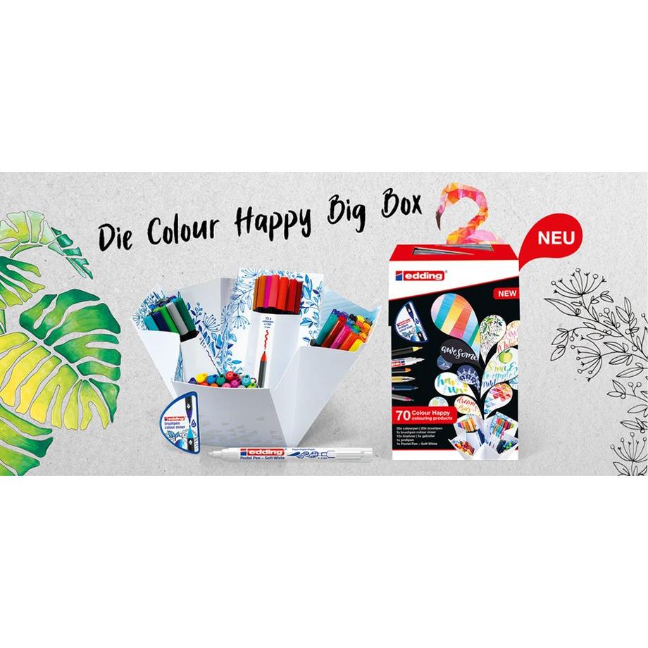 Edding EDDING Brushpen 1340 Color Happy Box, 69 Stück  