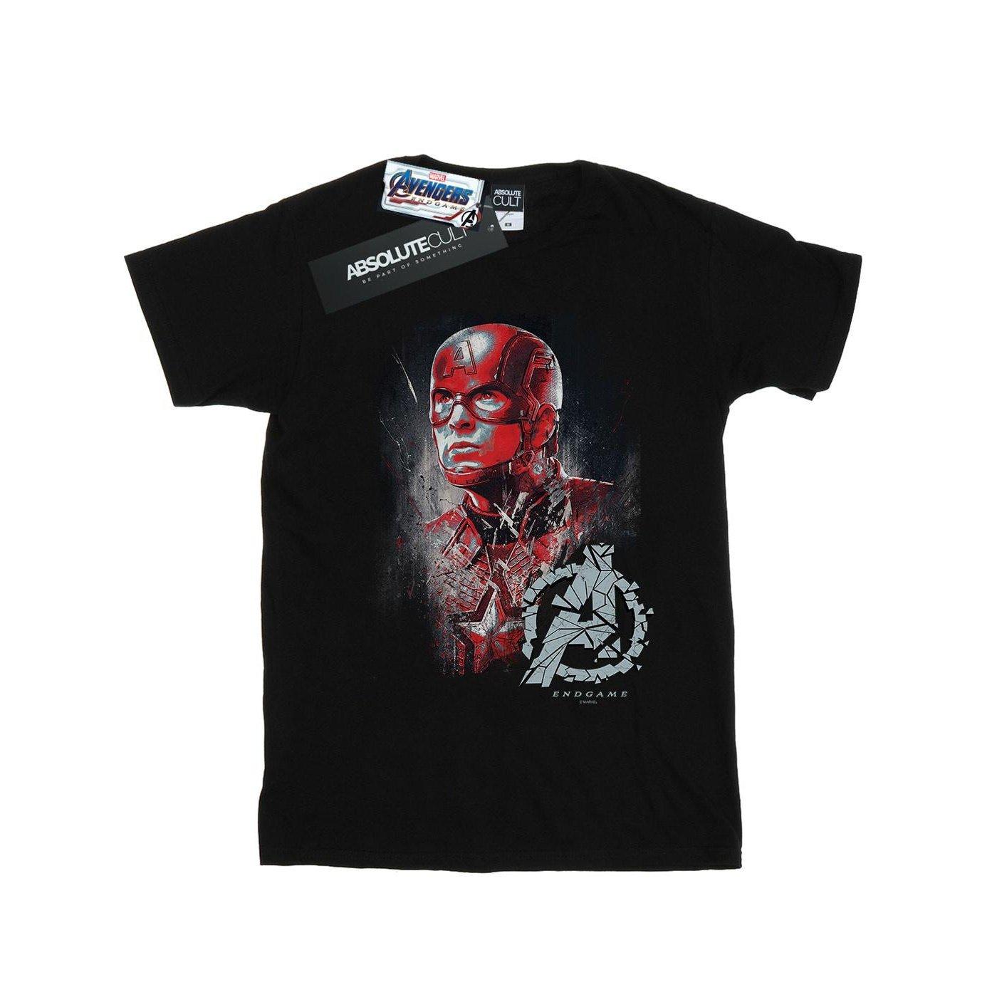Image of Avengers Endgame Captain America Brushed Tshirt Damen Schwarz L