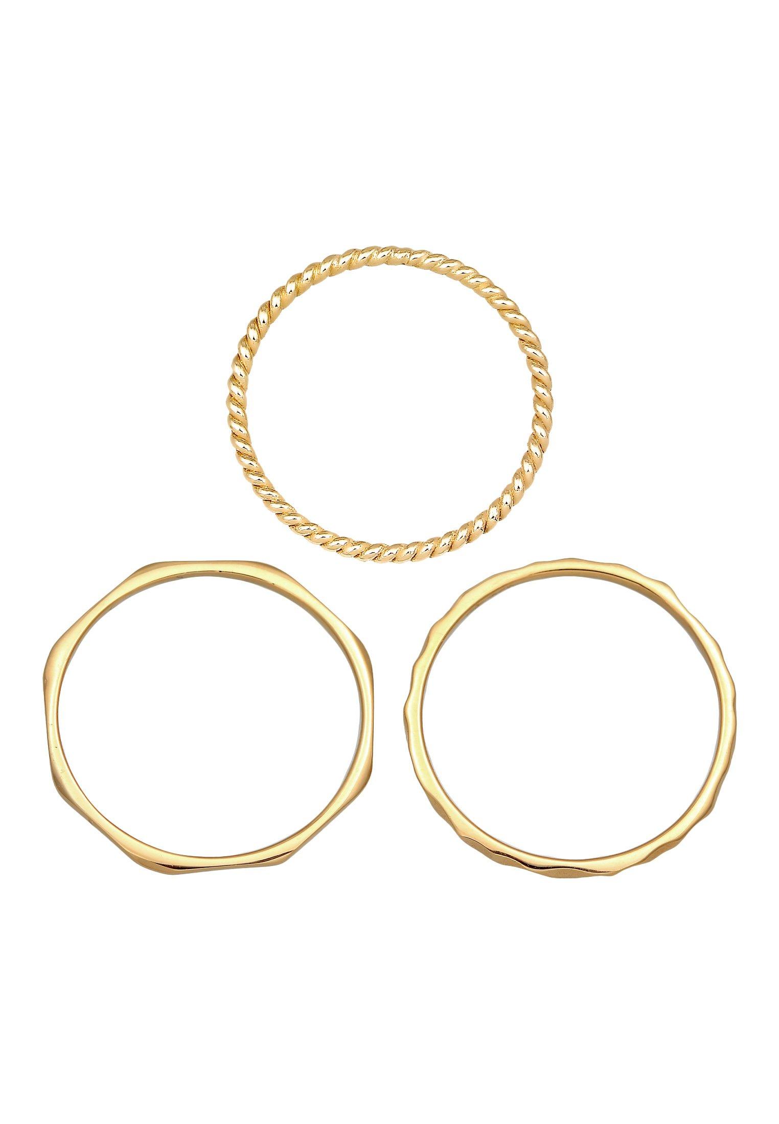 Elli  Bague Stapelringe Stacking Bandring 3Er Set 375 Gelbgold 