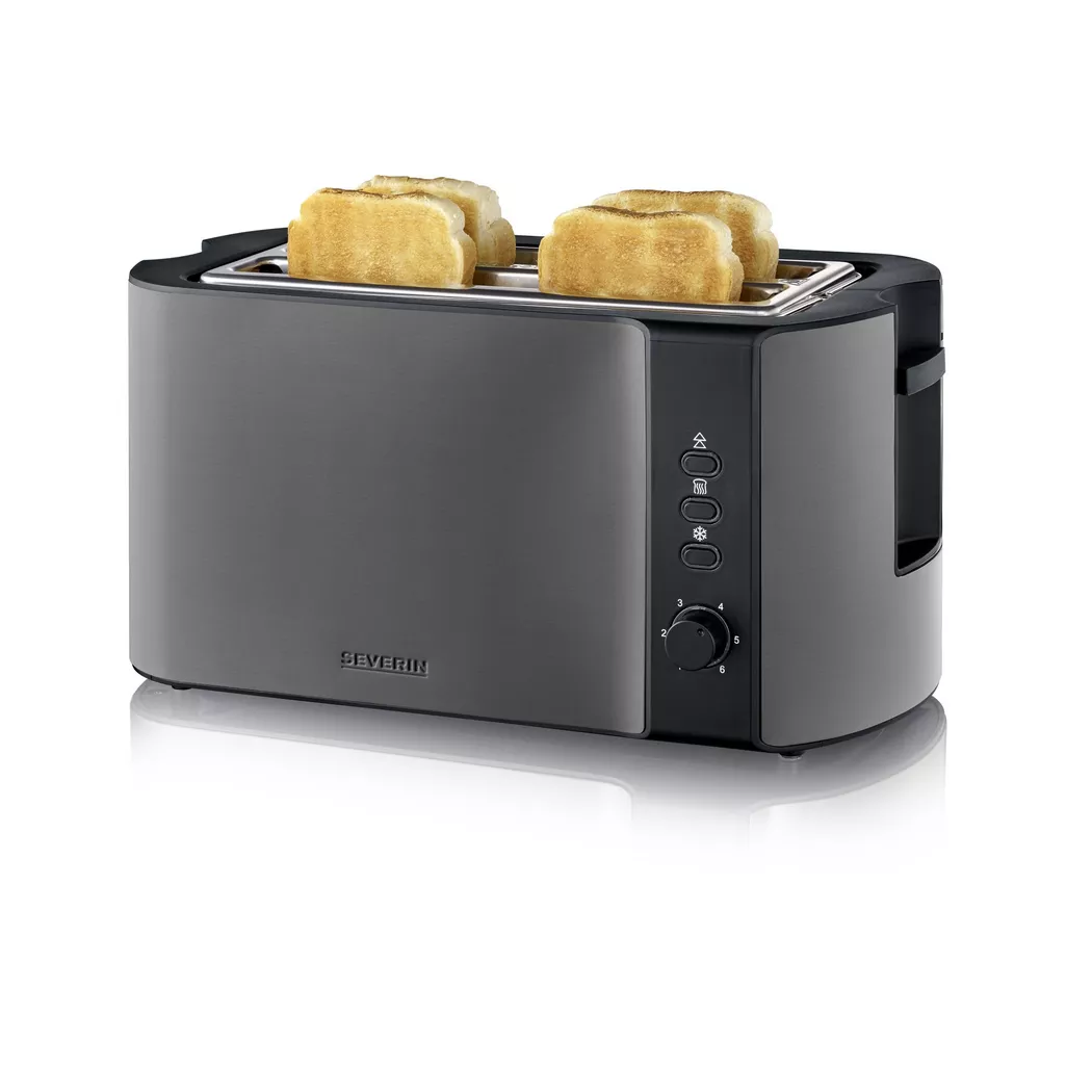 Severin 9341 Langschlitztoaster Schwarz, Edelstahl