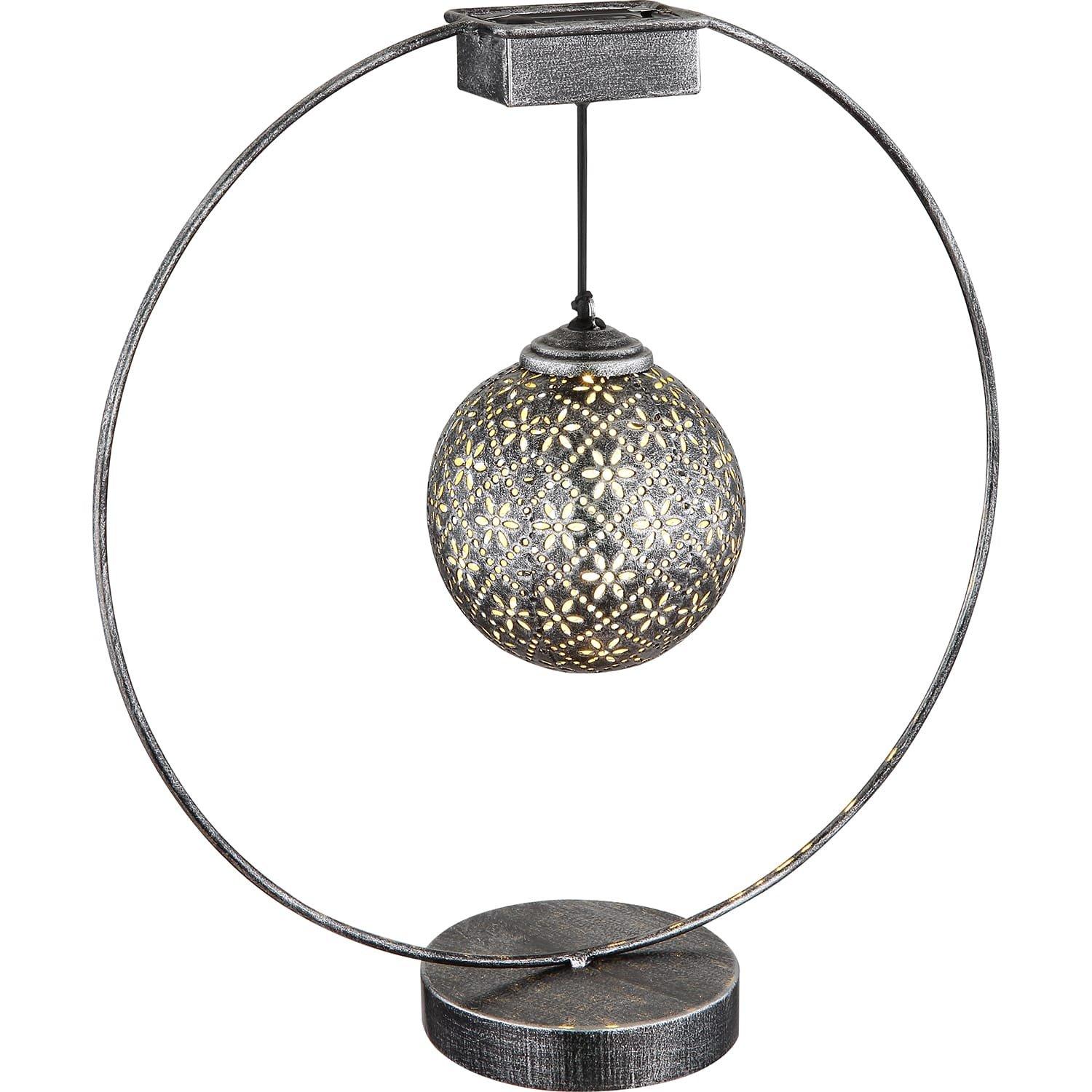 Image of Solarleuchte Metall silber antik LED Solarleuchte Metall silber antik LED