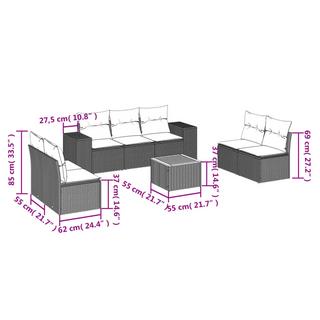 VidaXL Garten sofagarnitur poly-rattan  