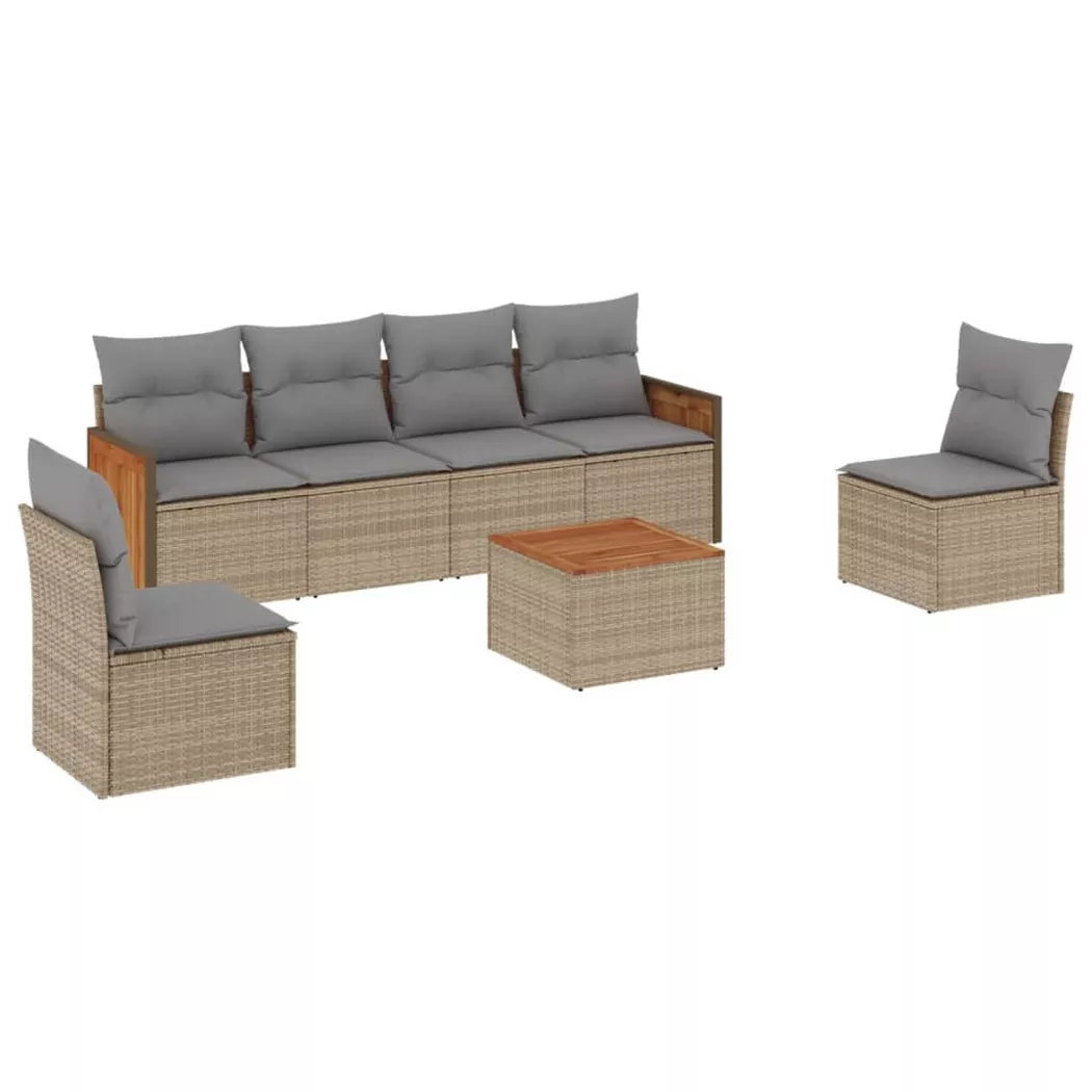 VidaXL - Garten sofagarnitur poly-rattan, One Size, Beige