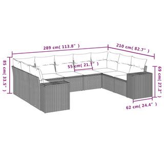 VidaXL Garten sofagarnitur poly-rattan  