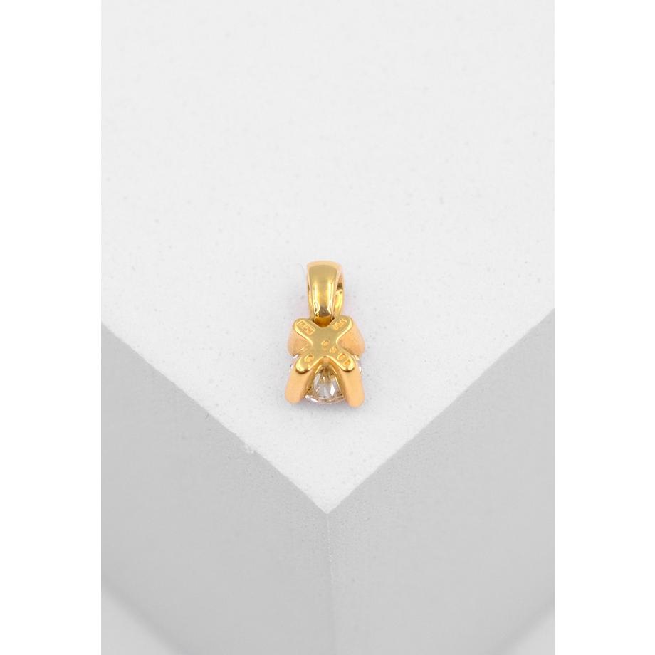 MUAU Schmuck  Anhänger 4-Griff-Fassung Diamant 0.30ct. Gelbgold 750 
