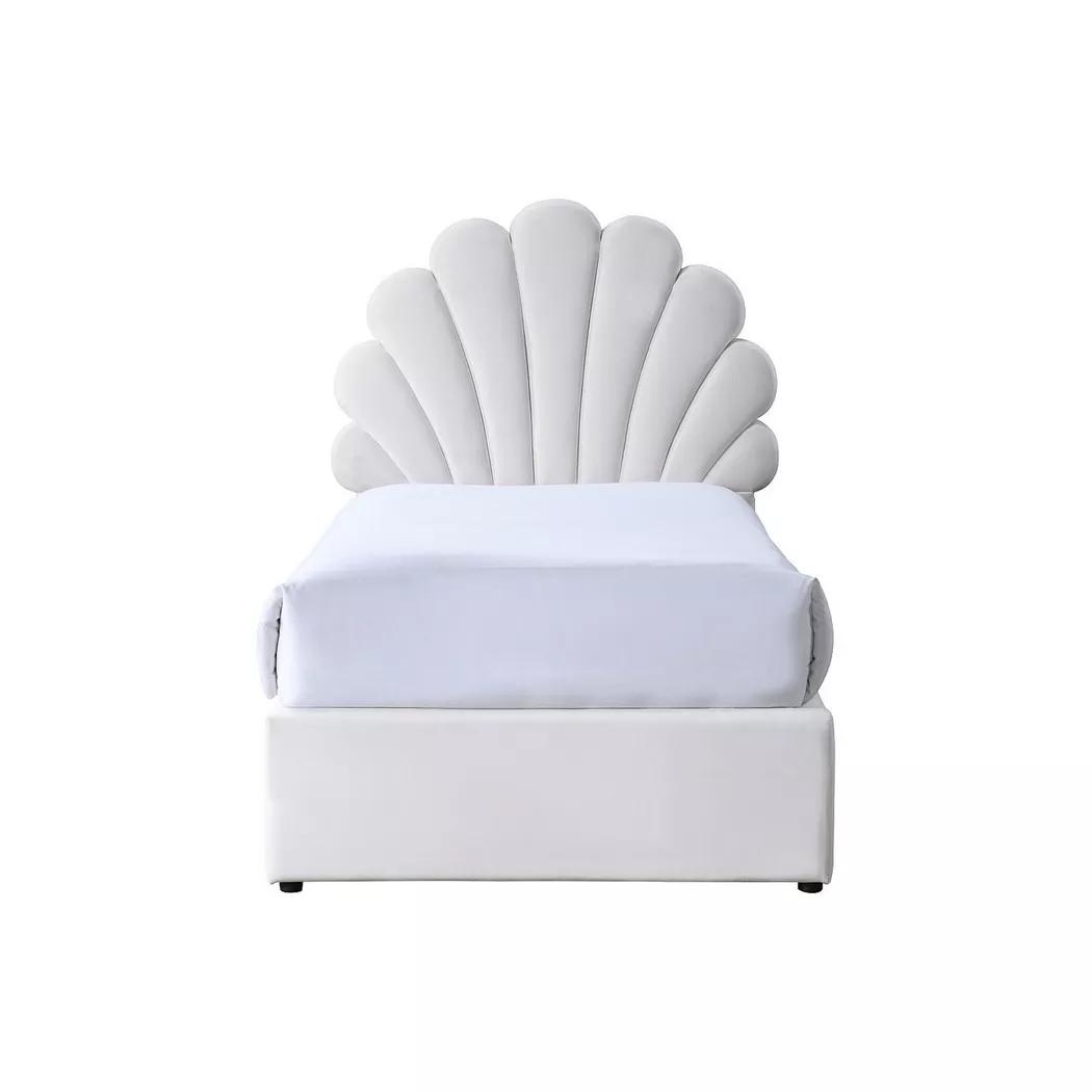 Vente-unique - Cadre de lit MOANA, 90X190CM, Blanc