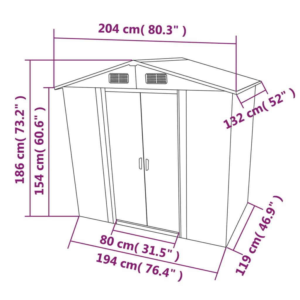 VidaXL Abri de jardin acier  