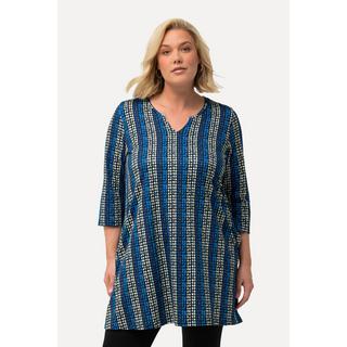 Ulla Popken  Longshirt, A-Linie, Tunika-Ausschnitt, 3/4-Arm 