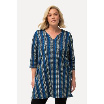 Longshirt, A-Linie, Tunika-Ausschnitt, 3/4-Arm