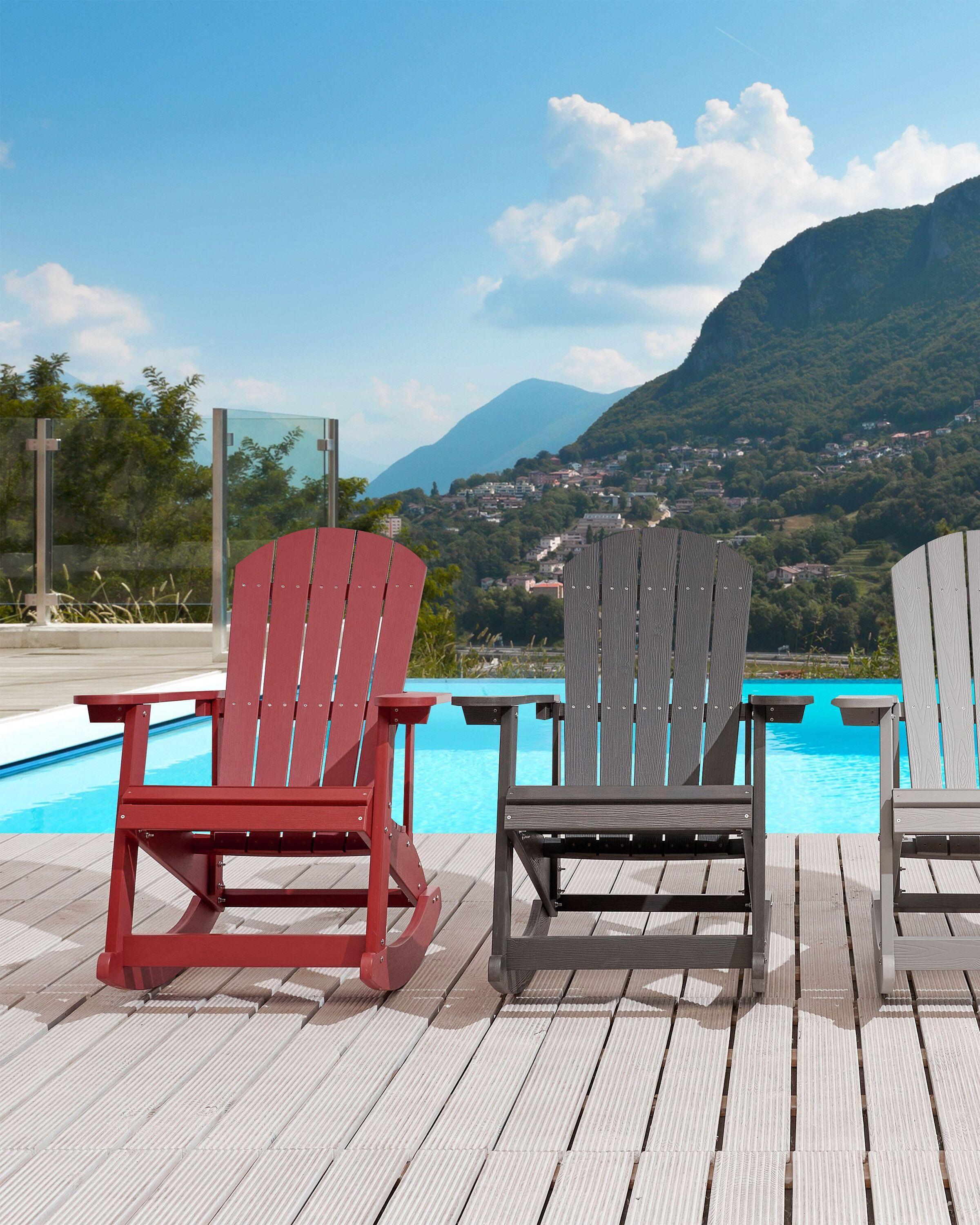 Beliani Fauteuil à bascule en Bois synthétique Traditionnel ADIRONDACK  