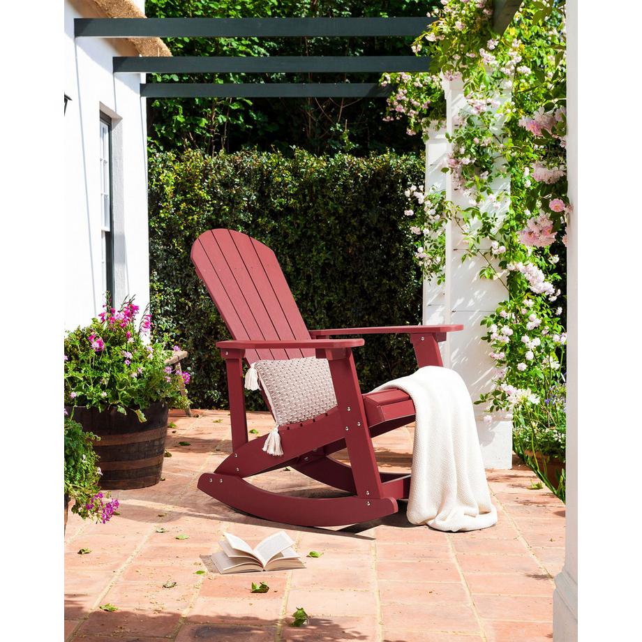 Beliani Sedia a dondolo da giardino en Legno plastico Classico ADIRONDACK  