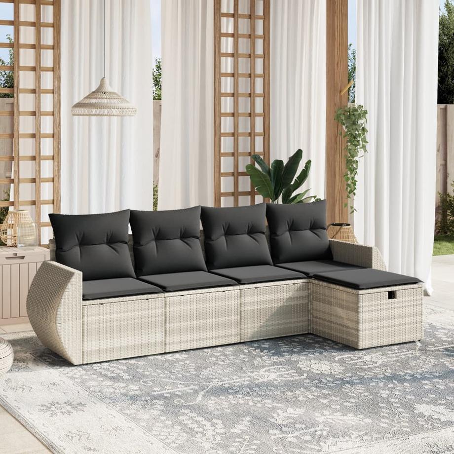 VidaXL set divano da giardino Polirattan  