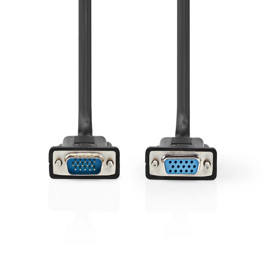 Nedis  Câble VGA | VGA mâle | VGA femelle | Nickelé | Résolution maximale : 1280 x 800 | 2,00 m | Rond | ABS | Noir | Étiquette 