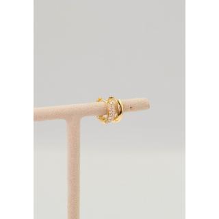 MUAU Schmuck  Créole en or jaune 750 diamants 0,36ct. Charnière 11mm 