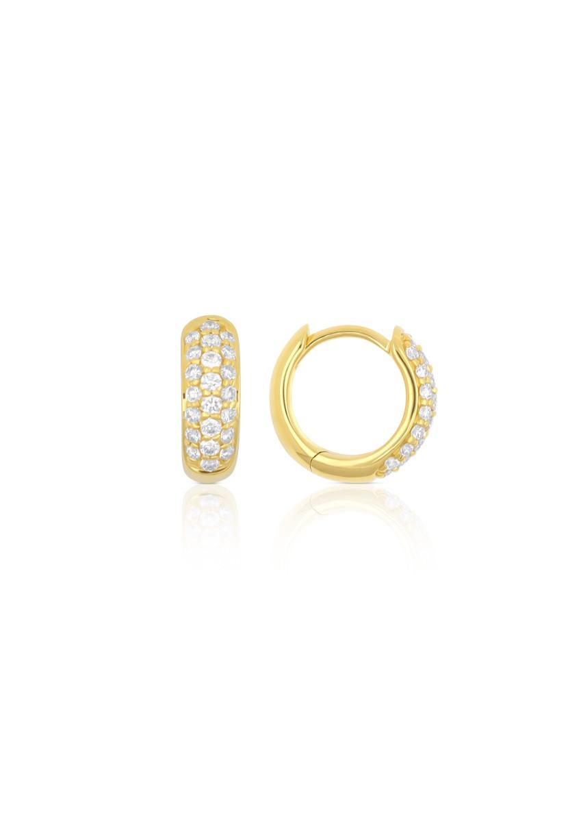 MUAU Schmuck  Créole en or jaune 750 diamants 0,36ct. Charnière 11mm 