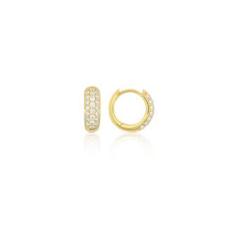 MUAU Schmuck  Creolen Gelbgold 750 Brillanten 0.36ct. Scharnier 11mm 