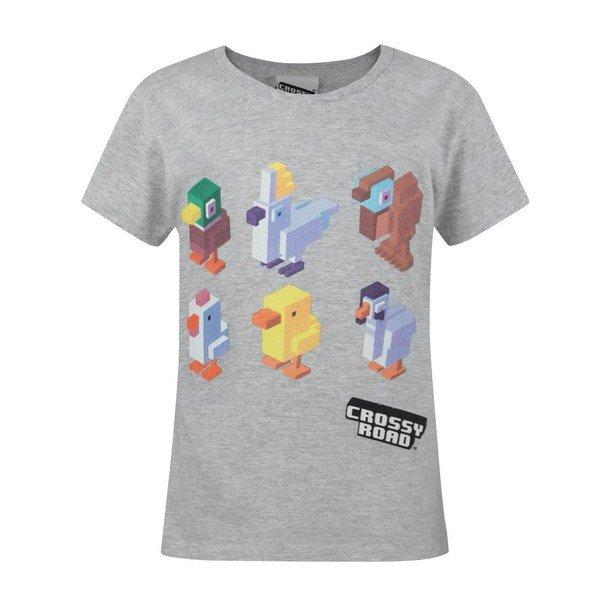 Image of Crossy Road Charakter Tshirt Mädchen Grau 116