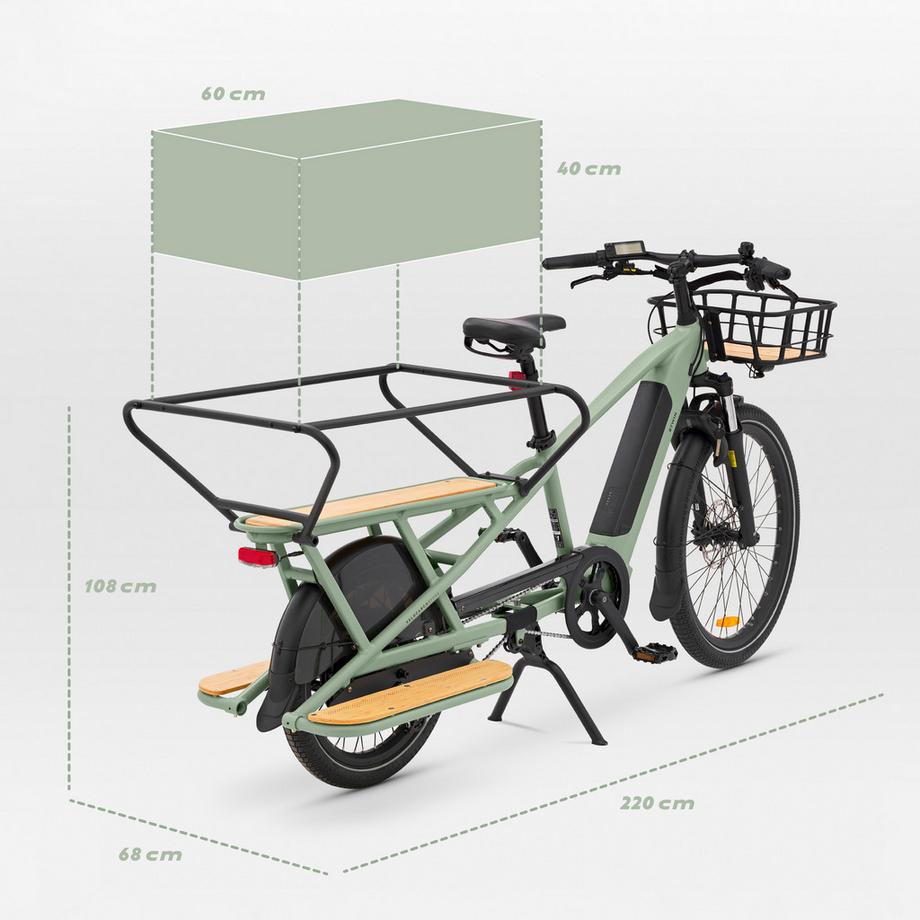 B’TWIN  Vélo cargo longtail avec assistance électronique aluminium 
