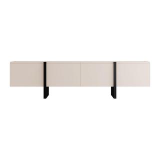 Vente-unique  TV-Möbel mit 4 Türen - MDF - Beige & Schwarz - LUVONIA 