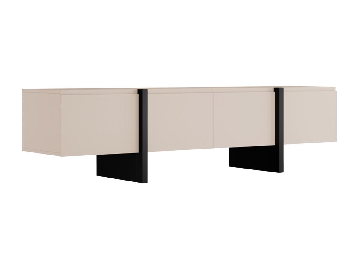 Vente-unique  TV-Möbel mit 4 Türen - MDF - Beige & Schwarz - LUVONIA 