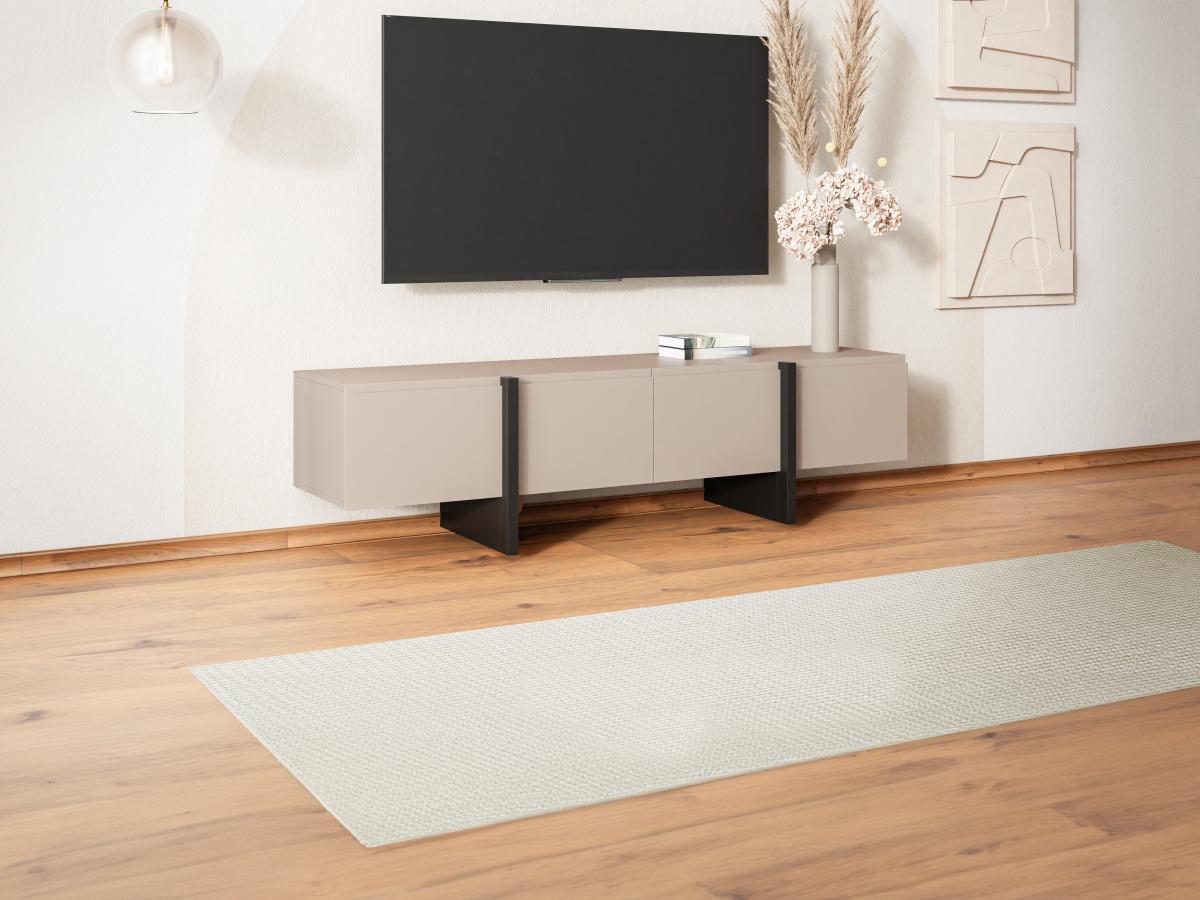 Vente-unique  TV-Möbel mit 4 Türen - MDF - Beige & Schwarz - LUVONIA 