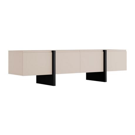 Vente-unique  TV-Möbel mit 4 Türen - MDF - Beige & Schwarz - LUVONIA 