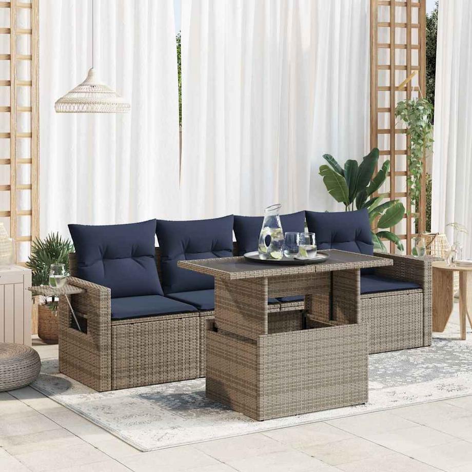 VidaXL set divano da giardino Polirattan  
